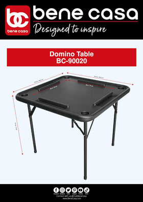 Bene Casa Black Domino Table foldable storage design for compact keeping.