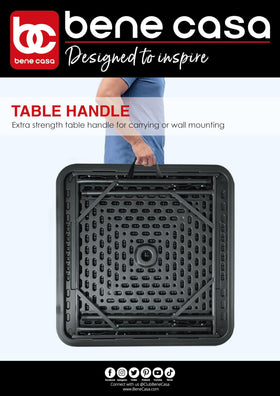 Bene Casa Black Domino Table folded legs for easy storage and transport.