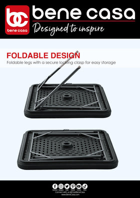 Bene Casa Black Domino Table tile racks keep dominos secure during play.