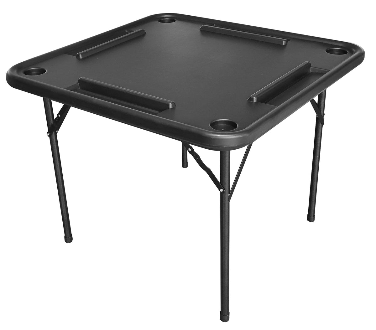 Bene Casa Black Domino Table top view with spacious 38x38 surface for games.