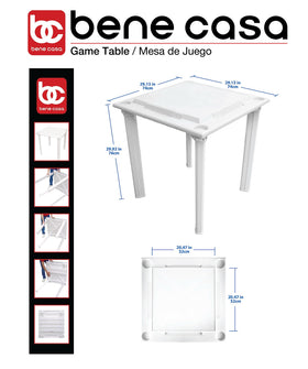 Bene Casa game table showing built-in tile racks for organized play.