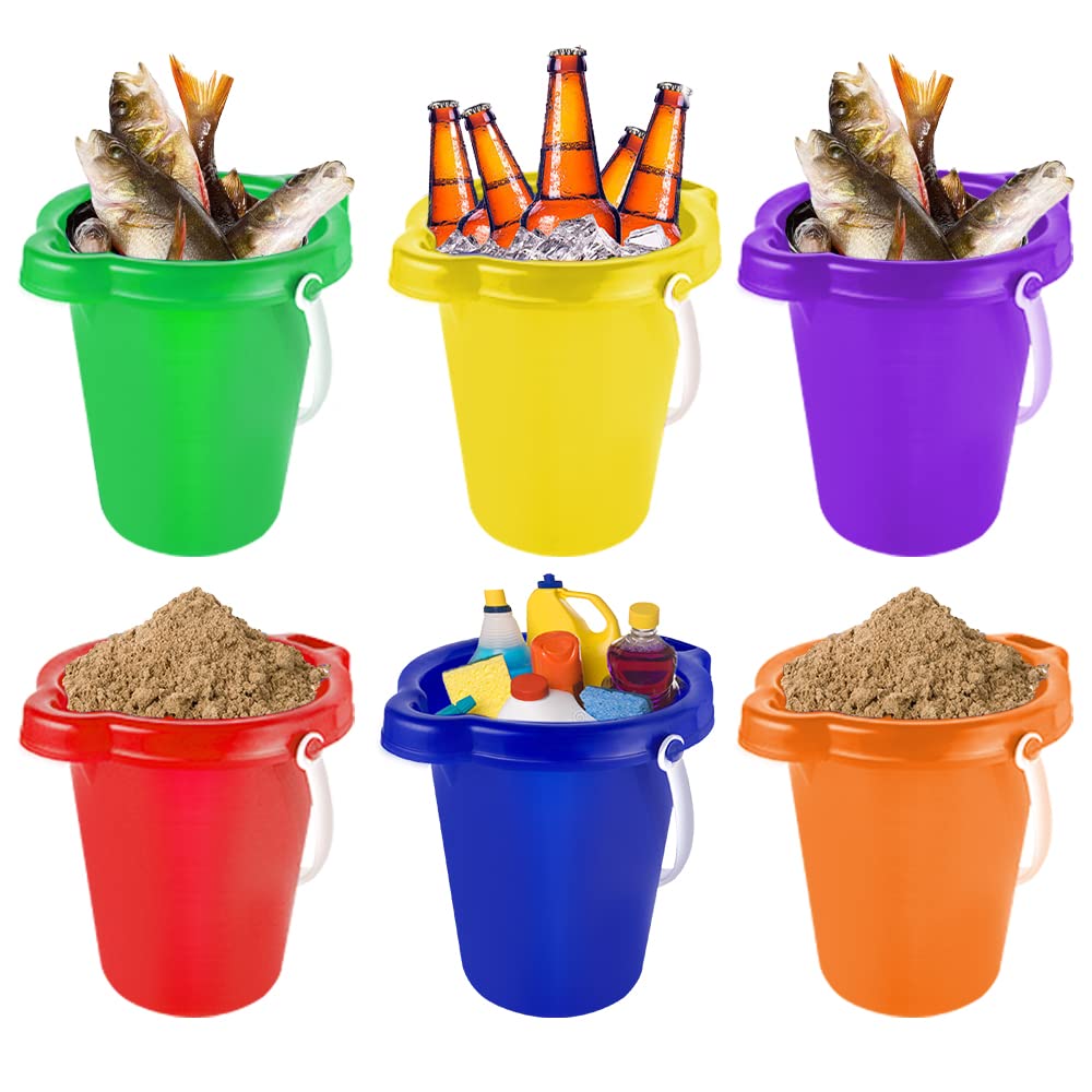 BeneFine colorful beach buckets and shovels for group play at the shore