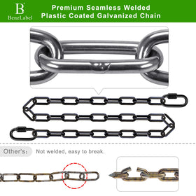BeneLabel coated hanging chain offers comfortable grip and weather resistance year-round.