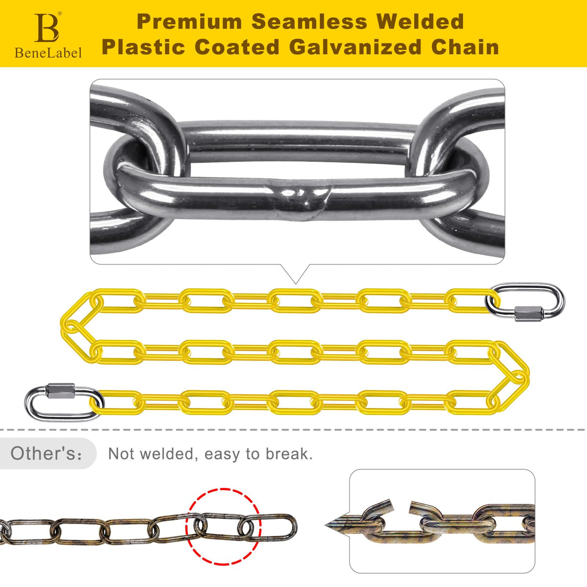 BeneLabel heavy-duty hammock chains supporting chairs and hammocks.