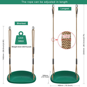 BeneLabel swing seat with non-slip surface keeps kids and adults secure during play