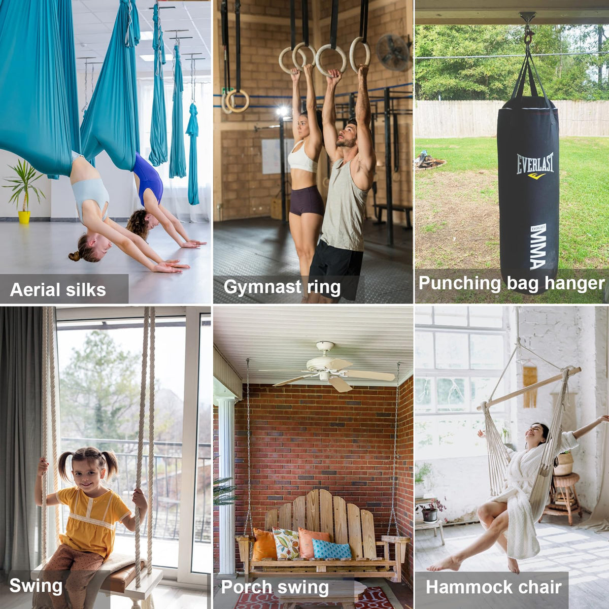 BeneLabel Swing Hanger indoor outdoor use close-up illustrating versatile mounting options