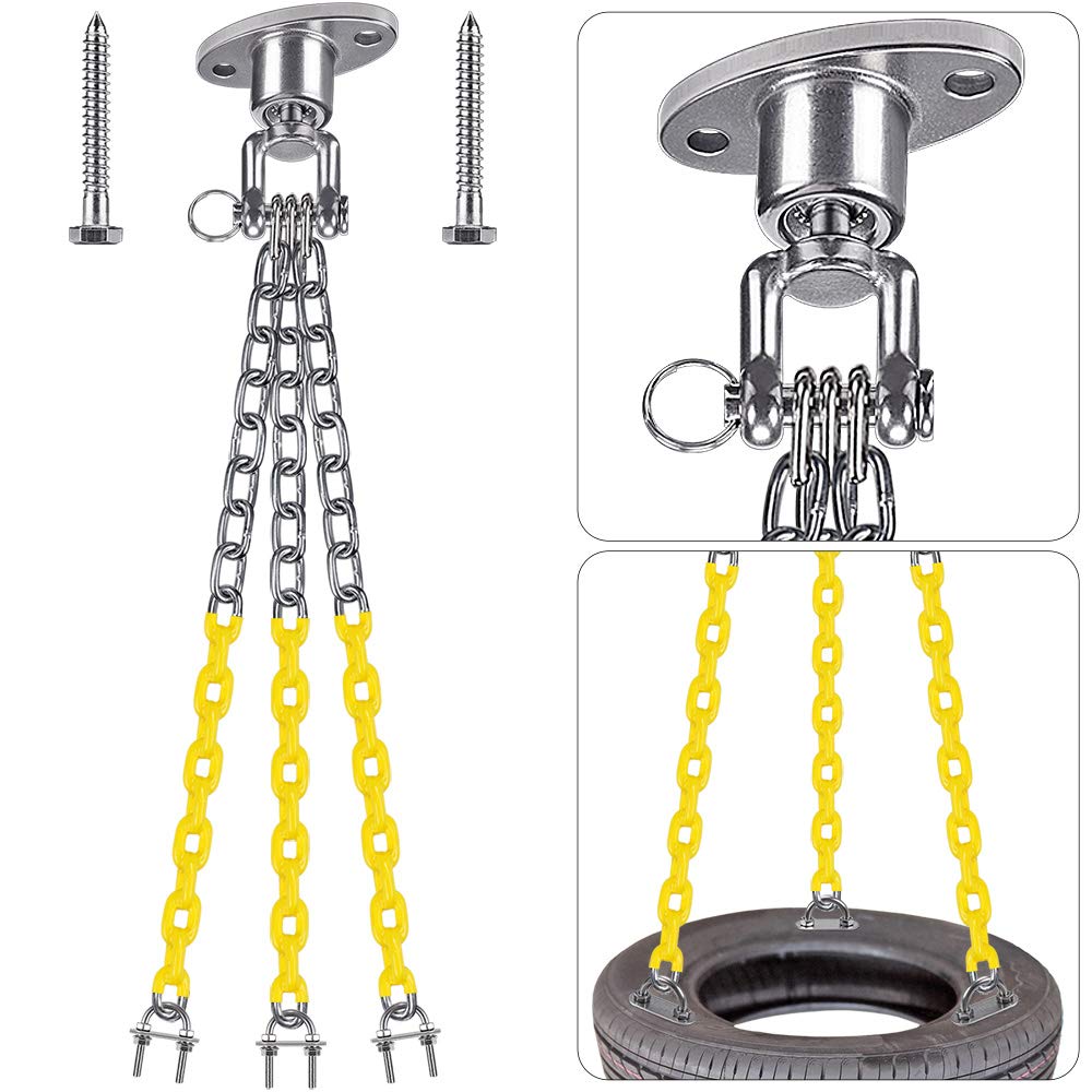 BeneLabel tire swing hanger with 360° rotation for smooth outdoor play