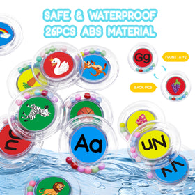 BeneSesqui colorful alphabet bath toys for tub, pool or beach play