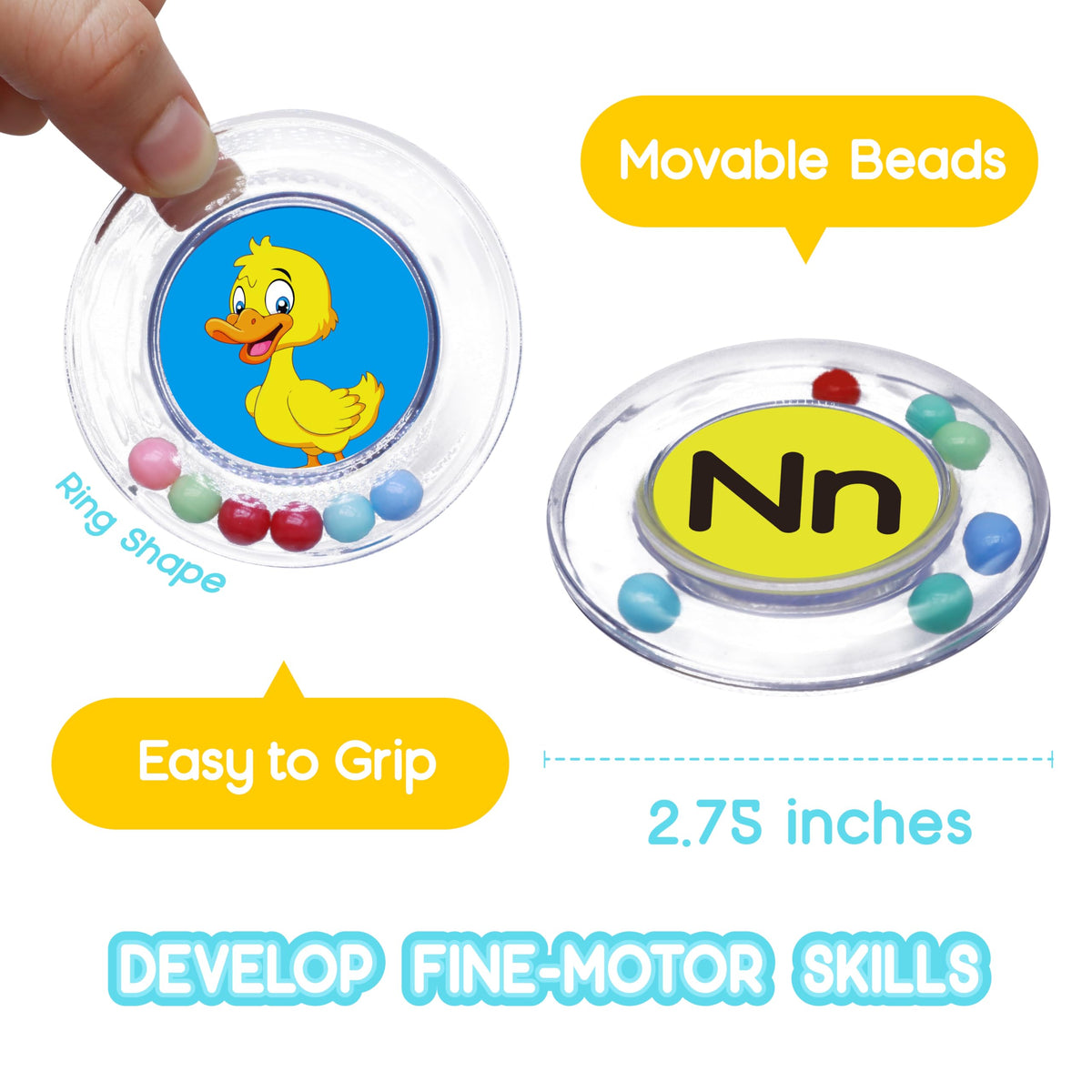 BeneSesqui letters with illustrated backs aid color and letter recognition in tub play