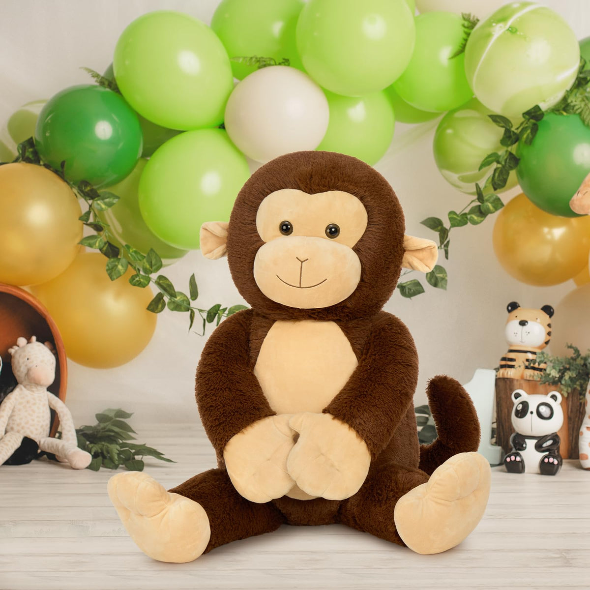 BENINY 30-inch giant plush monkey, bedroom decor adds cozy play and rest.