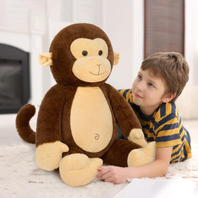 BENINY 30-inch giant plush monkey, machine-washable for easy cleaning.