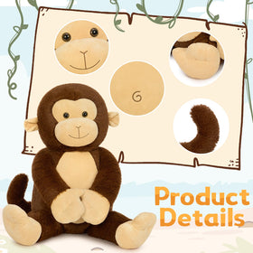 BENINY 30-inch giant plush monkey, side view, ideal for snuggling during bedtime.