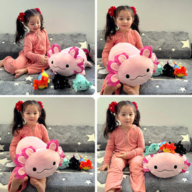 BENINY axolotl baby plush trio for imaginative play and bedtime comfort.