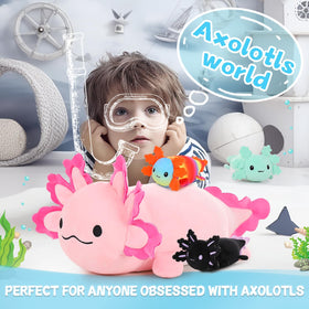 Soft BENINY axolotl plush fur close-up showing durable stitching.