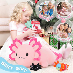 Machine-washable BENINY axolotl plush fur stays fluffy after washes.