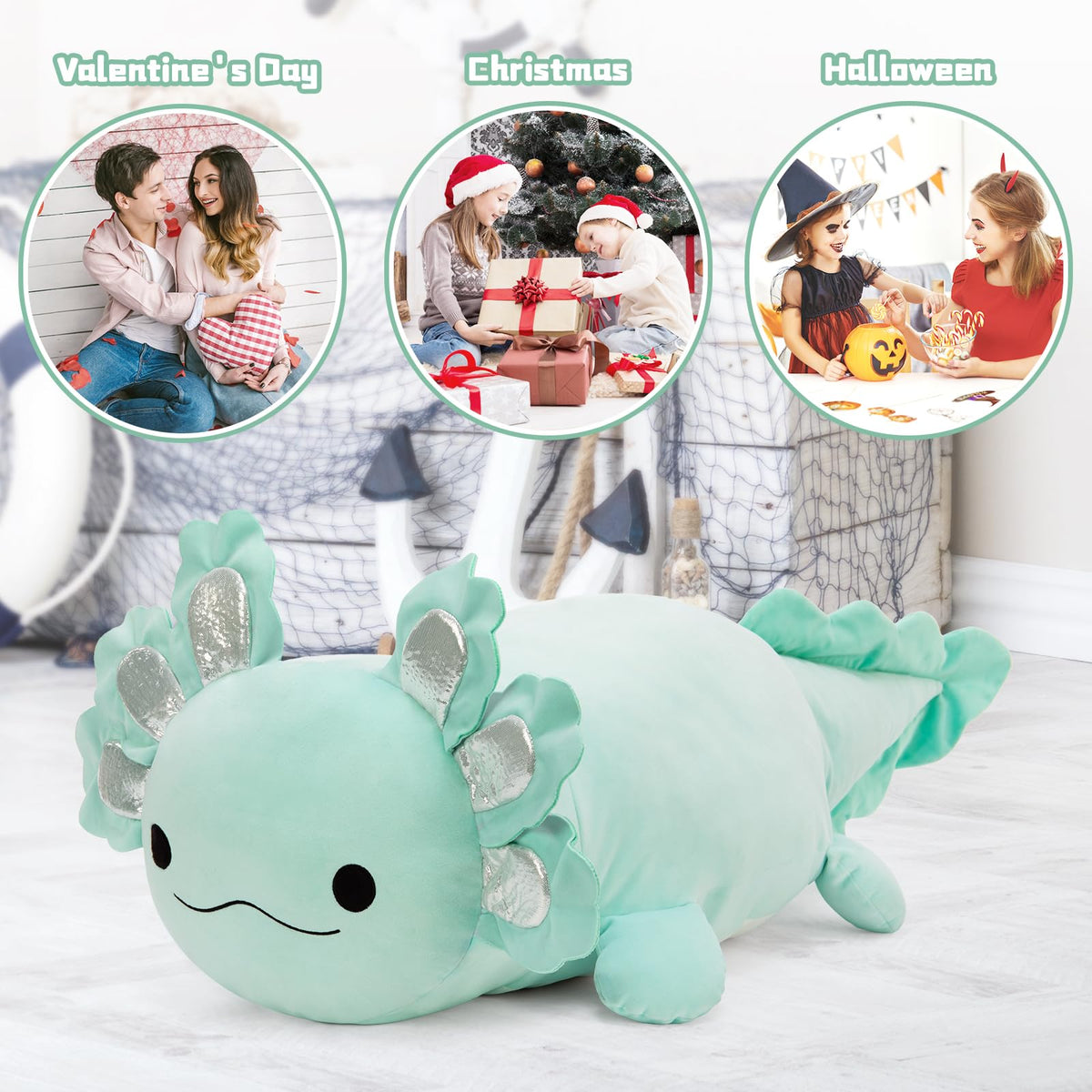 BENINY axolotl plush uses durable stitching for lasting companionship.