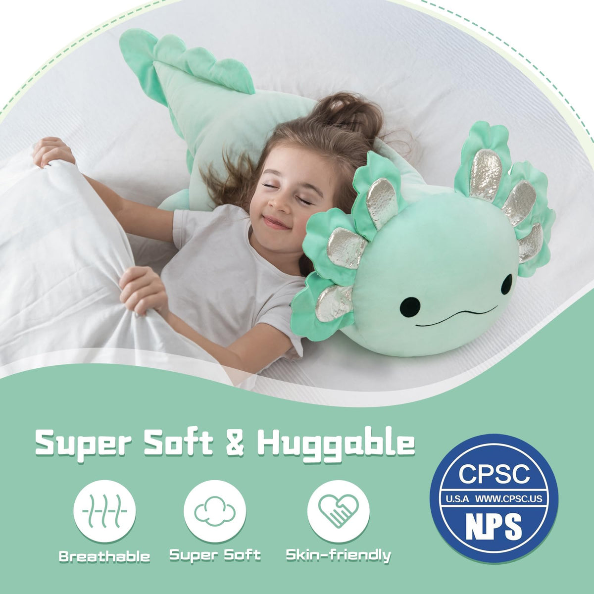BENINY axolotl plush makes a gift-ready choice for birthdays and holidays.