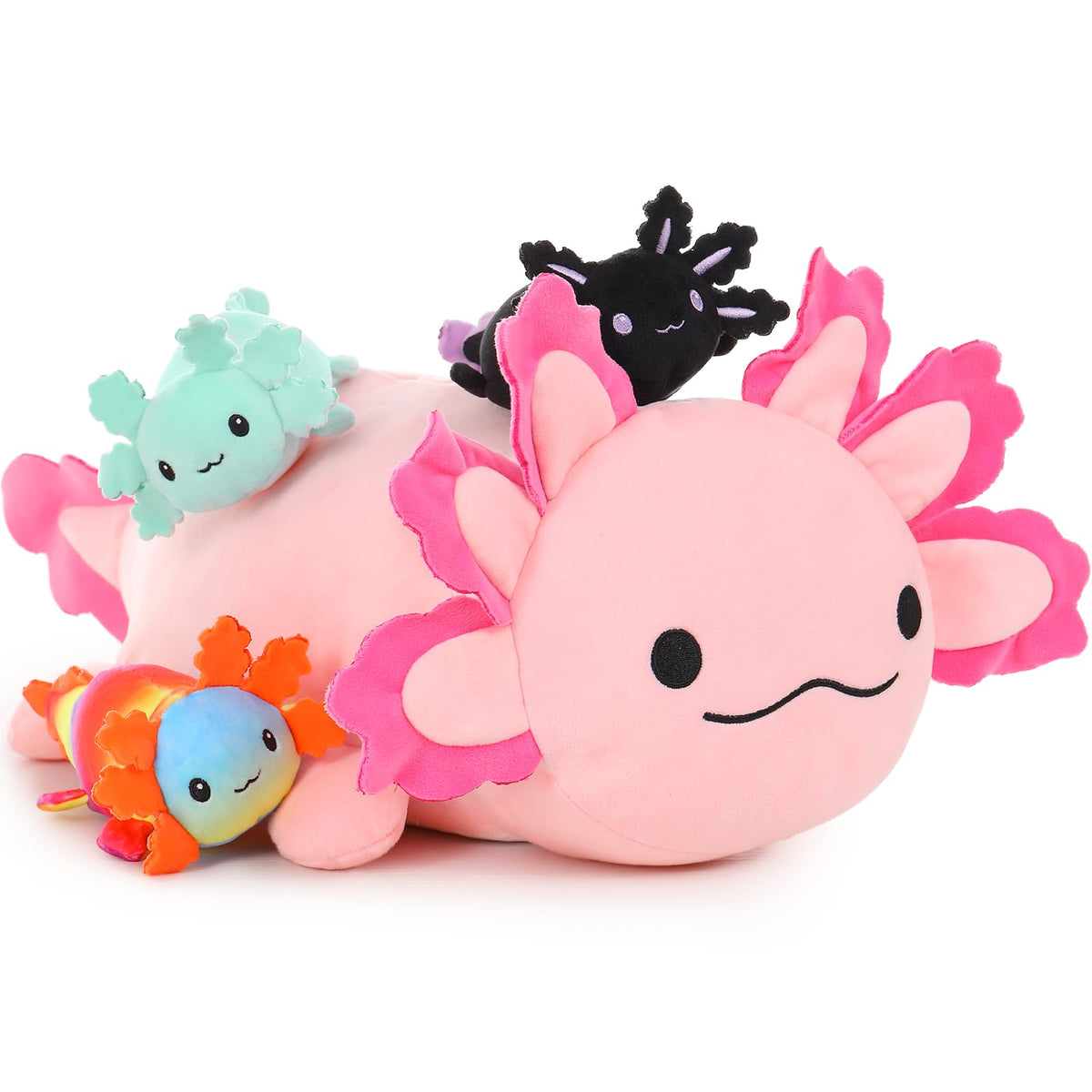 BENINY 24-inch mommy axolotl plush for large hugs and cozy decor.