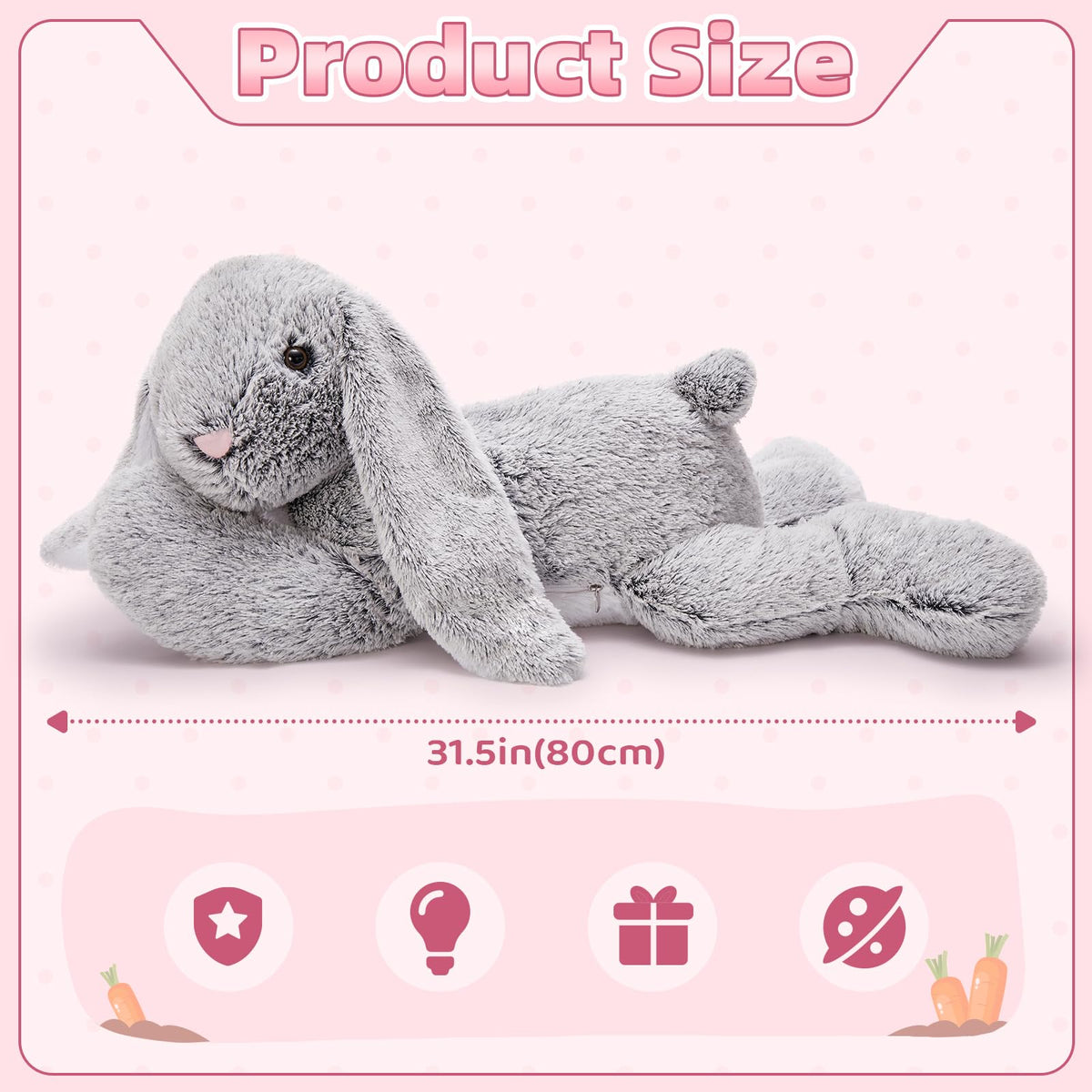 BENINY bunny face with detailed features ideal for cuddles and collectability.