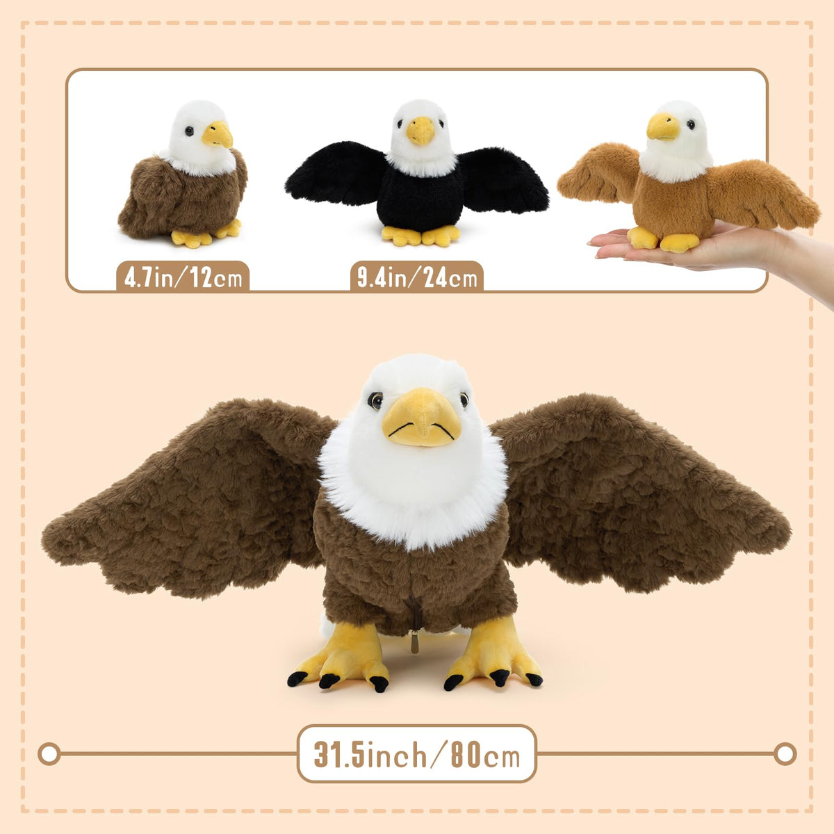 BENINY eagle chicks inside belly enabling nesting play and discovery