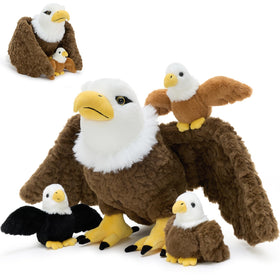 BENINY eagle mom plush with belly pocket revealing chicks for imaginative play
