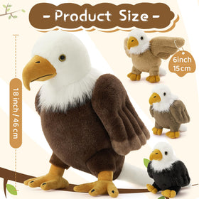 BENINY eagle plush soft fur close-up, premium materials and durable stitching.