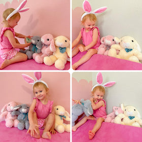 BENINY Easter Bunny pink stuffed animal, cheerful decor-friendly plush for bedrooms and play.