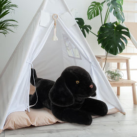 Beniny Giant Black Lab Plush bedtime buddy, soft fur for soothing evenings