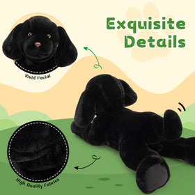 Beniny Giant Black Lab Plush close-up fur and amber eyes, lifelike charm