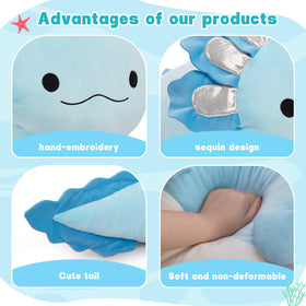 BENINY giant axolotl plush with soft, cloud-like fur for cozy hugs.