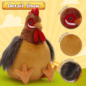 Close-up of BENINY chicken plush soft fur for ultra-smooth touch.