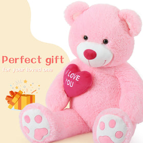 BENINY teddy bear heart embroidery I love you details emphasize sentiment.