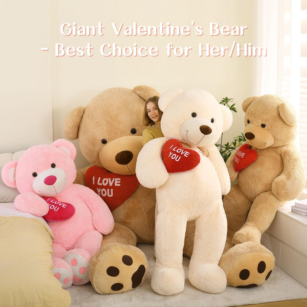 BENINY giant teddy bear seated with friendly posture for kids.