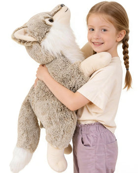 BENINY Giant Wolf Plush 30-inch, ultra-soft cuddle companion for kids.