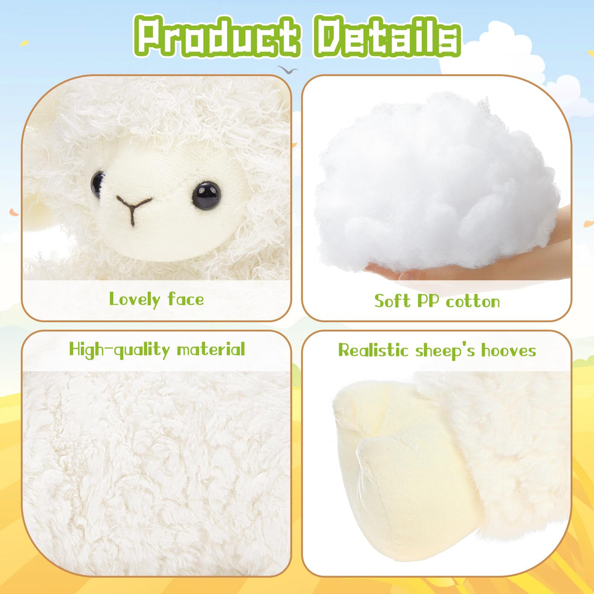 BENINY lamb plush with a child hugging for comfort.