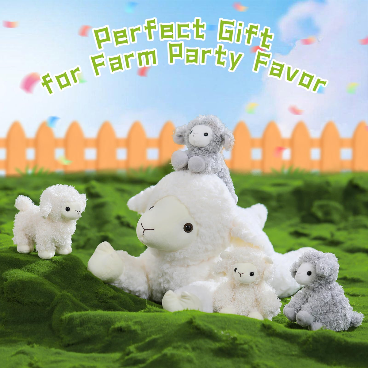 BENINY lamb plush in play setup encourages imaginative stories.