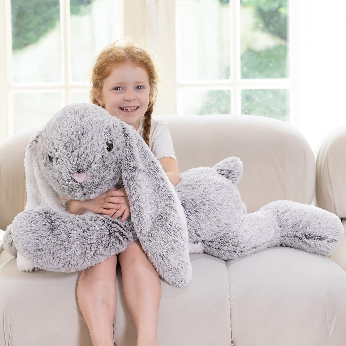 BENINY large bunny stuffed animal standing tall for cozy playtime and decor.
