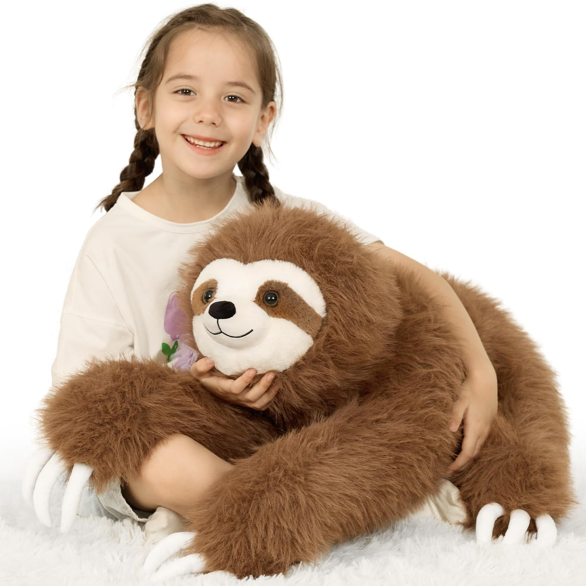 BENINY 28-inch sloth plush body with lifelike fur for cozy cuddling