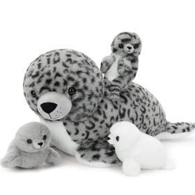 BENINY leopard mother seal plush, 20-inch cuddle-ready size for cozy bedtimes.