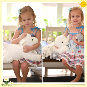 BENINY mommy lamb plush with zipper tummy invites nurturing storytelling.