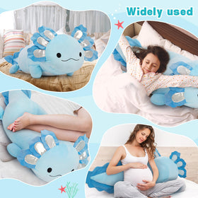 BENINY oversized axolotl plush features durable stitching for lasting companionship.