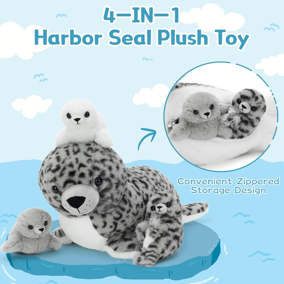 Close-up of BENINY plush fabric with leopard print for tactile fun.
