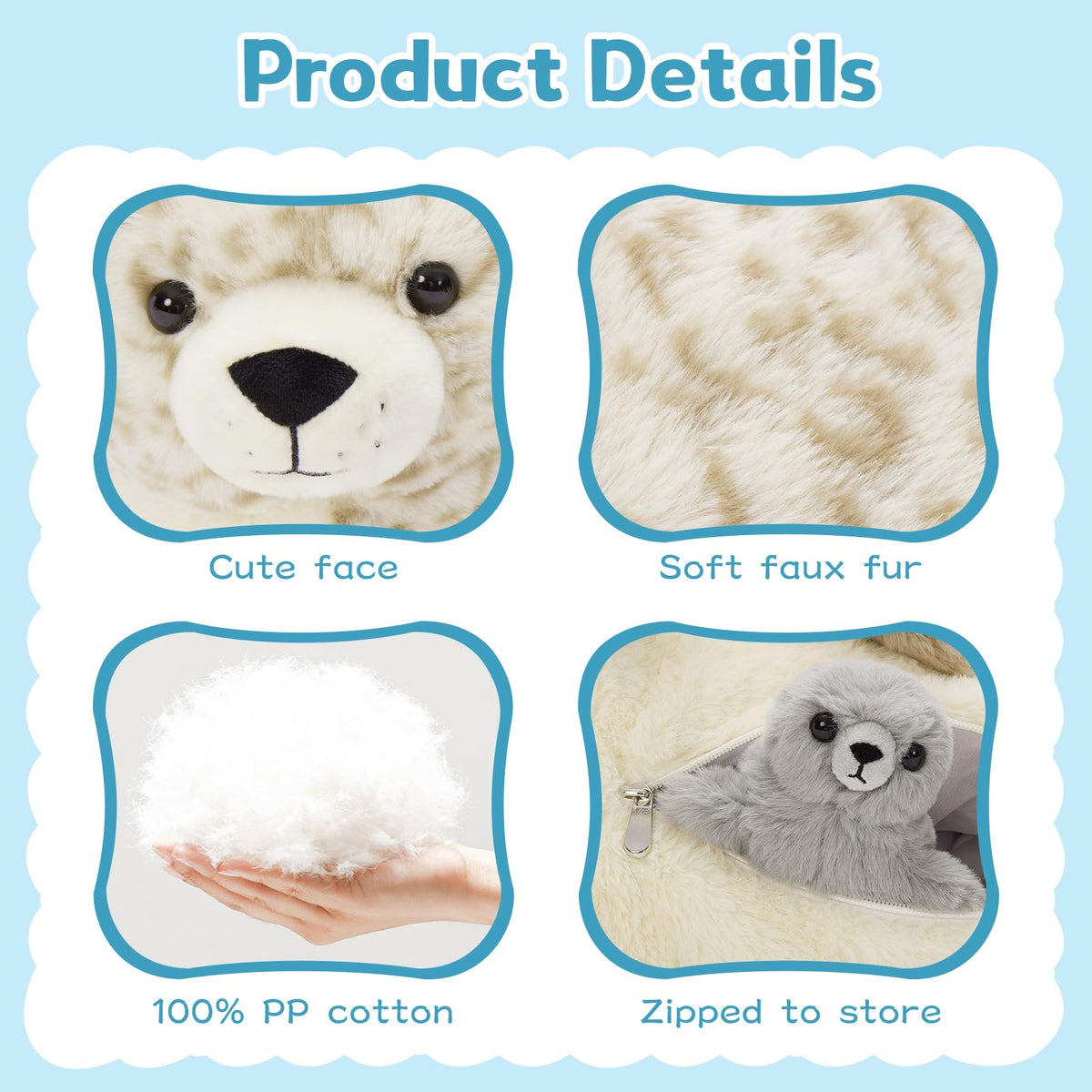 BENINY seal pups hidden inside mummy's tummy inspire delightful peek-and-reveal play.