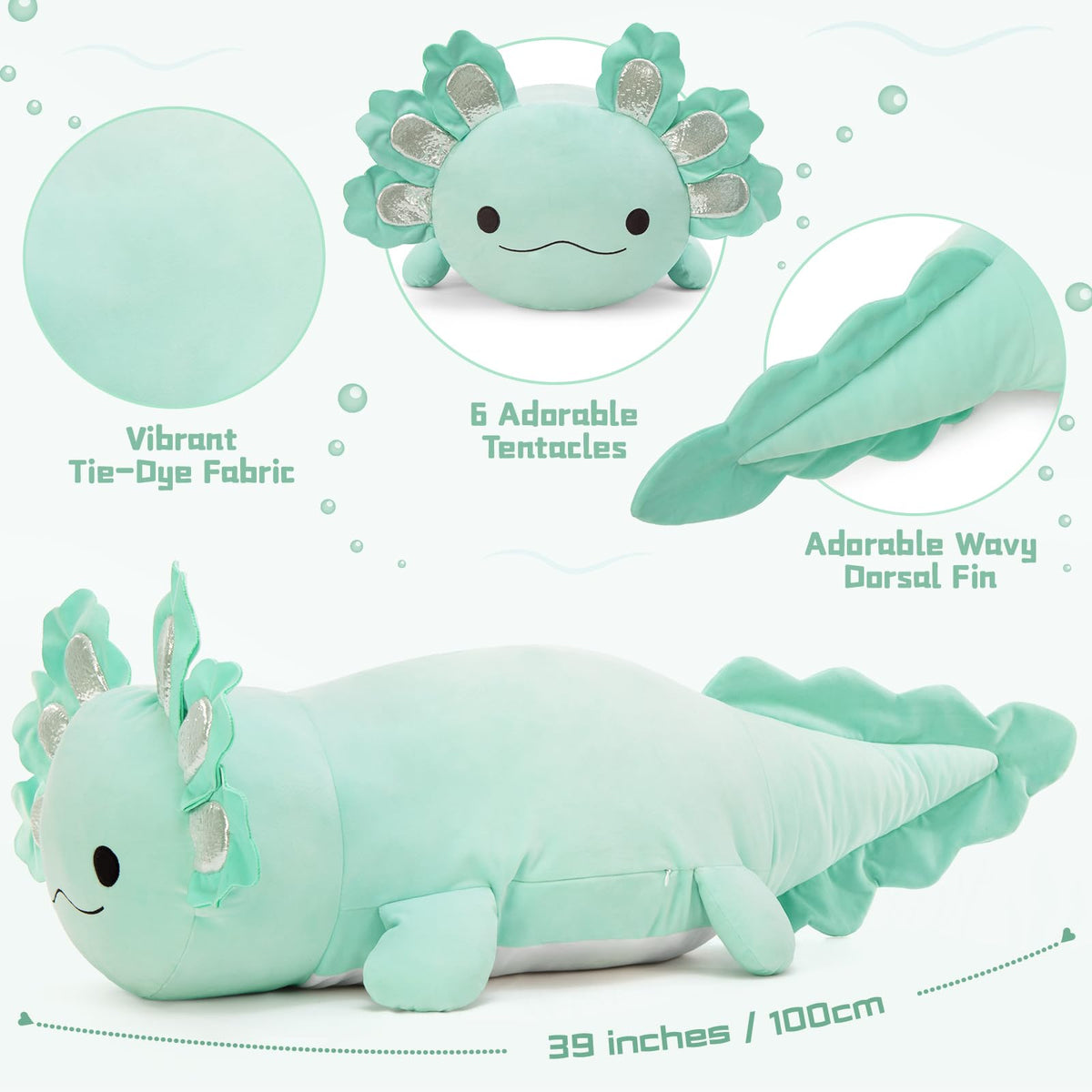 BENINY axolotl plush highlights soft texture ideal for hugs and play.