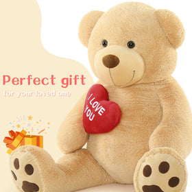 BENINY teddy bear heart embroidery close-up shows I love you message