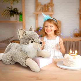 BENINY Giant Wolf Plush CPSIA-certified materials for safe, family-friendly snuggles.