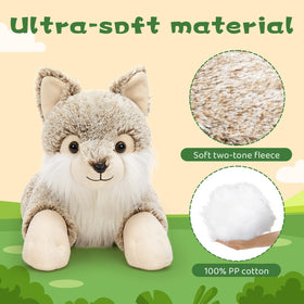 BENINY Giant Wolf Plush Educational Play, teaches wildlife via tactile exploration.