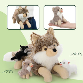 BENINY wolf plush, realistic details spark wildlife-themed play at home.