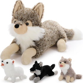 BENINY mommy wolf plush, 20-inch cuddle partner for comforting hugs.