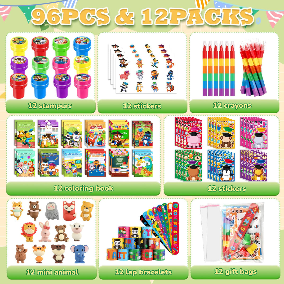 BenLouis 192-pcs graduation stacking crayons for vibrant, easy-to-handle coloring.